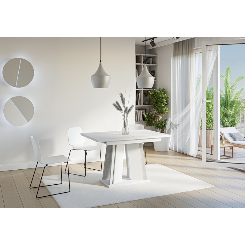 Doha Table Extendable Dining Table, White Stone