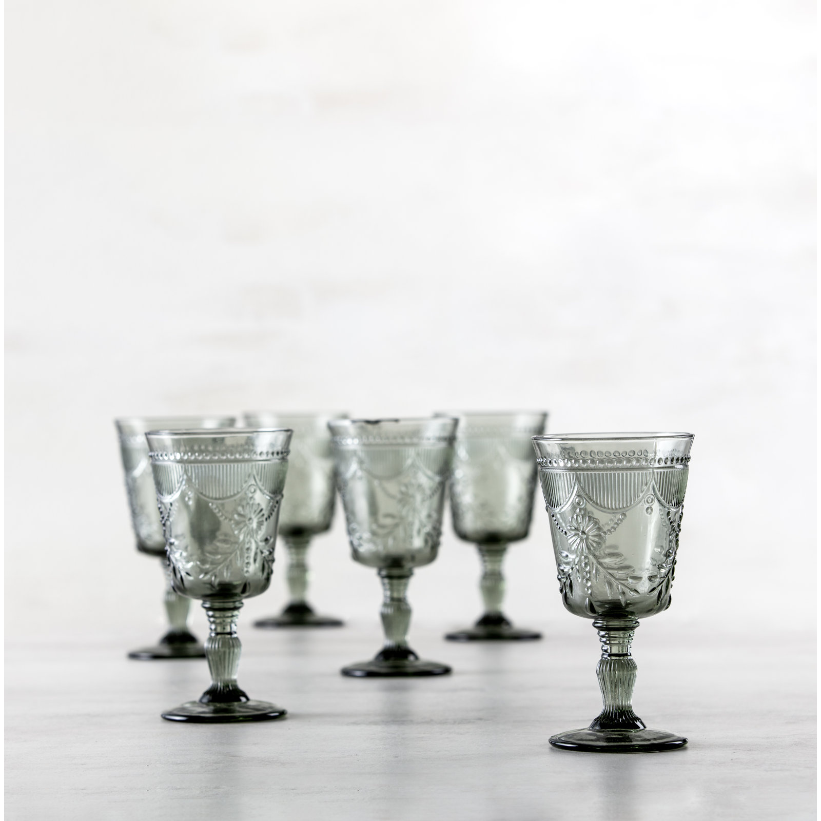 Debutante Glass Goblet, Smoke