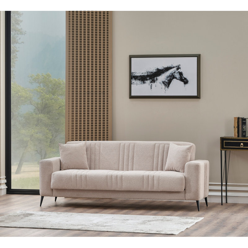 Sora Convertible Sofa, Cream