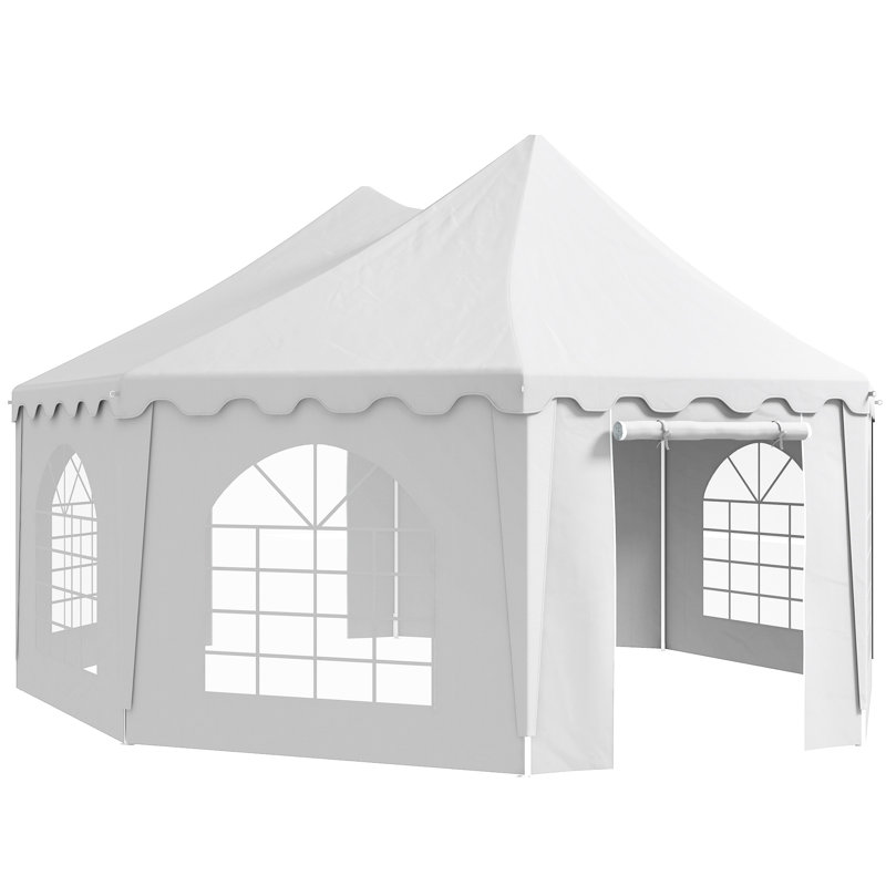 Abri pour auvent 22,3 'x 16,4' avec 2 sacs de transport et 2 portes pour fêtes, mariage, événements, barbecue