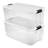 Sterilite Clear Plastic Stackable Storage Bin with White Latch Lid