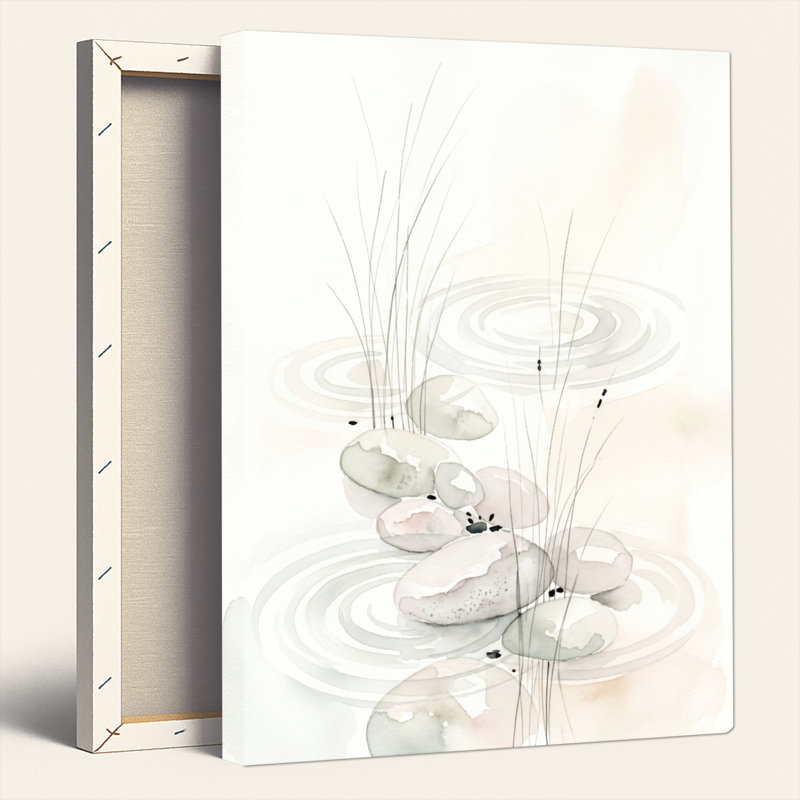 «Water Stones», reproduction d'art sur toile, ensemble de 1, Wrapped Canvas, H 24 po x l 18 po