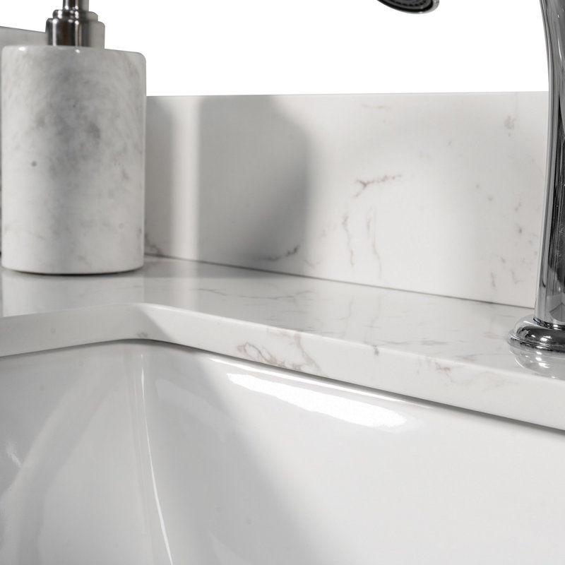 Lavabo rectangulaire encastré en céramique avec trou de robinet simple