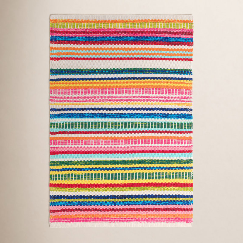 Bright Stripe Handwoven Indoor/Outdoor Rug, Rectangle 8'6" x 11'6"