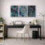Art géométrique bleu et doré, images de salon, impression sur toile encadrée, 3 pièces-128131830-128131828
