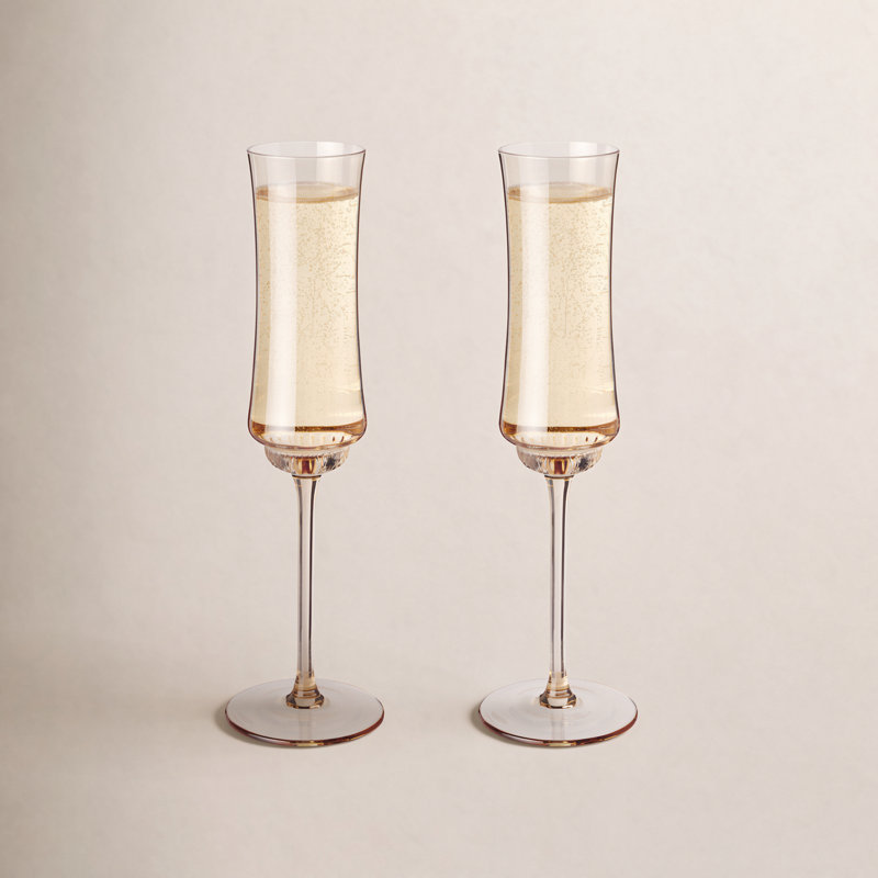 Tulip Champagne Flutes in Amber