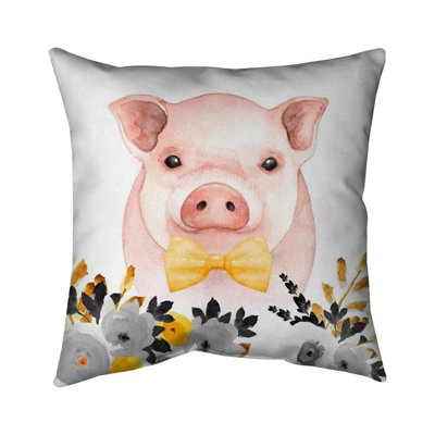 Chic pig - 26"x26" Throw pillow cover - Poly twill - Print on demand