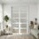 60" x 80" 5-Lite Frosted Glass Bypass Sliding Closet Doors with Hardware Kit