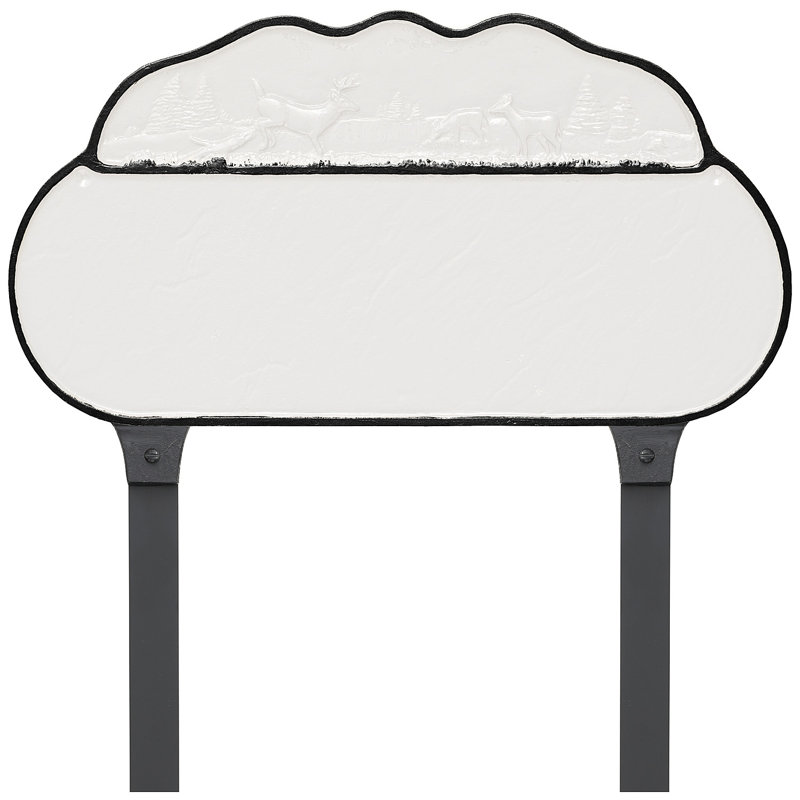 Enseigne d’adresse pour pelouse sur 1 ligne, Blanc / Noir
