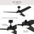 Velto 60" 3-Blade Indoor Matte Black Smart Ceiling Fan with LED Light and Wall Control Powered by Bond Home App-127174481