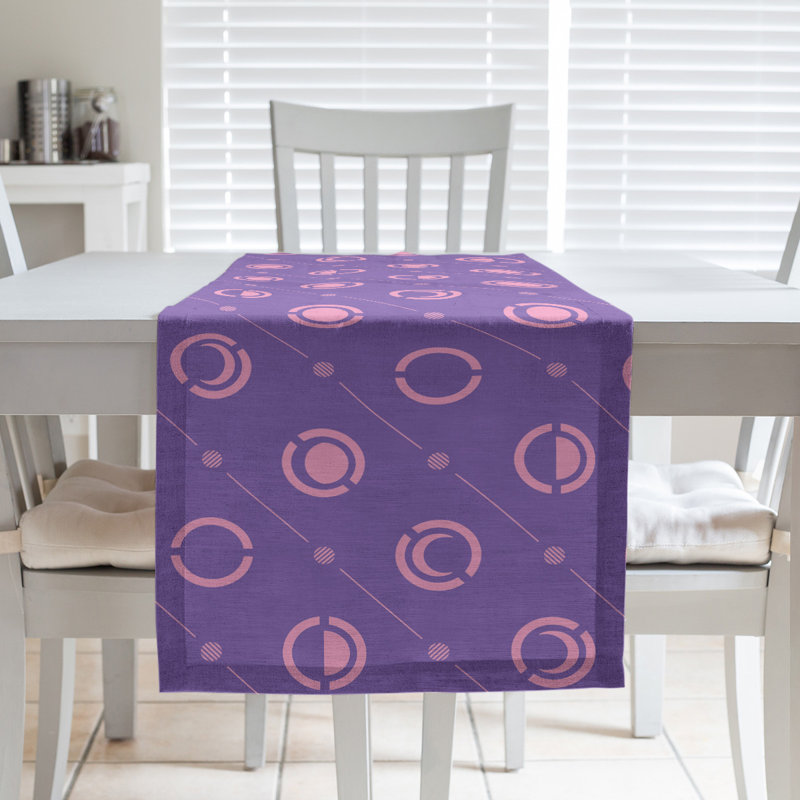 Classic Moon Phases Table Runner, 16" x 72", Purple/Light Pink