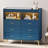 6 Drawer Dresser with Changing Table Top, LED Lights & Charging Station, Modern Baby Changing Table Dresser-1586270856