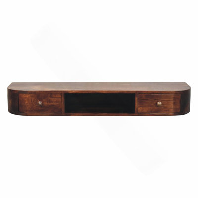 Solid Wood 2-Drawer Floating Console