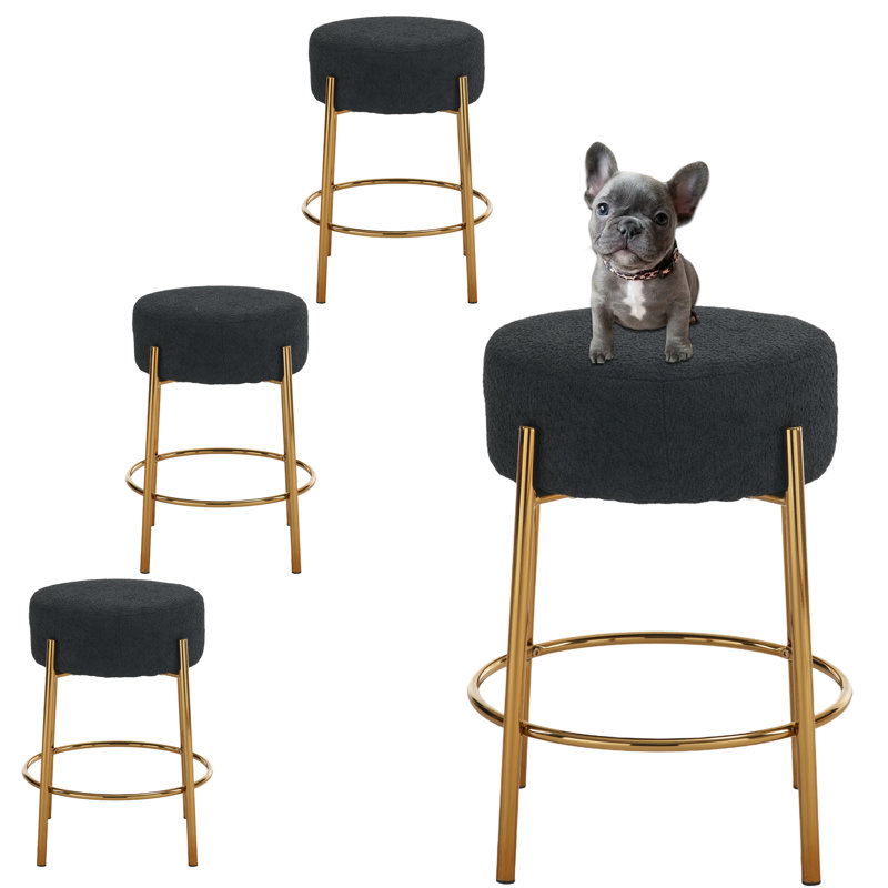 Tabourets de bar rembourrés 24 po Modern, Crème