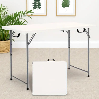 Folding Table - Portable Bi-Fold Picnic Dining Table, 3-Level Height Adjustment - Aluminum Alloy - For Outdoor Picnics, Camping & Parties - Ideal Gift For Families & Outdoor Enthusiasts - Multifunctional Table