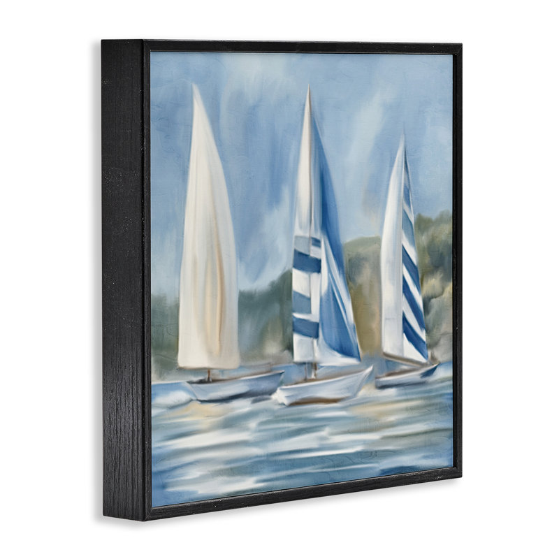Voilier à la dérive, giclée d'art par Kim Allen, Giclée encadrée noir minuit, H 24 po x l 24 po