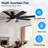 52" 8-blade Flush Mount Ceiling Fan  With Lights Remote Modern 3 Colors 6 Speeds -494076728