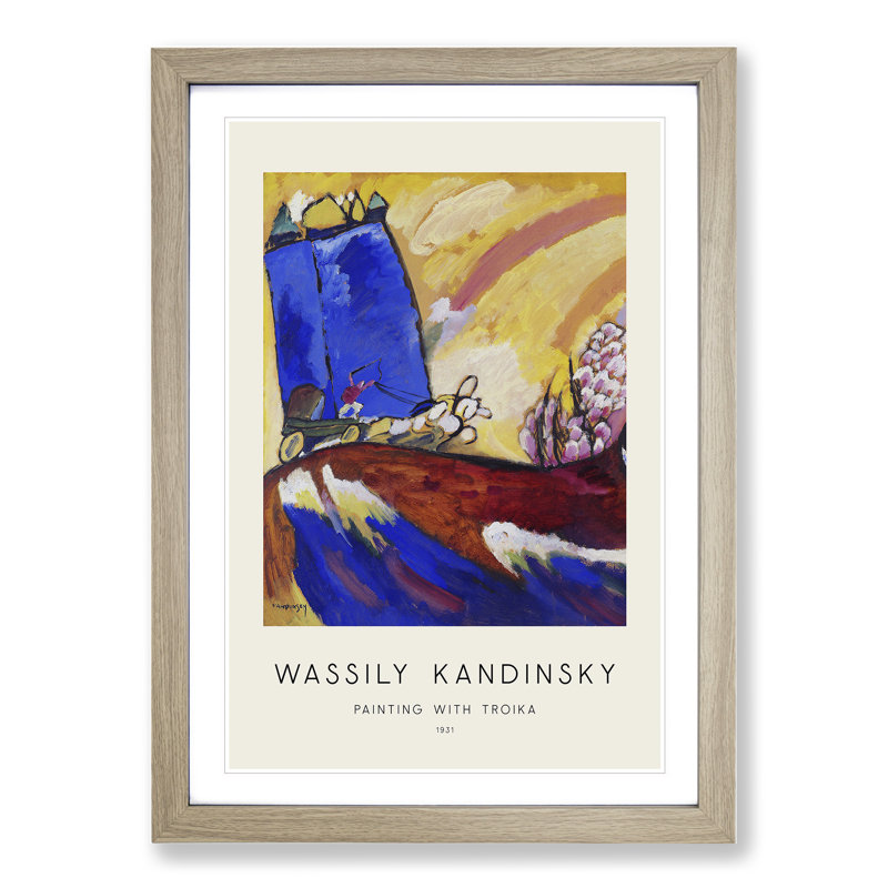 Painting with Troika by Wassily Kandinsky - Picture Frame Painting, Oak, 36cm H x 27cm W x 2cm D