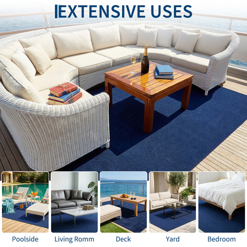 Superior Non-Slip Marine Carpet Floor Mat - Waterproof TPE Backing, 0.2" Thick, Durable & Easy to Clean - Ideal for Boats, RVs, Decks, Patios - Auto Interior Anti-Skid Mat