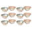 Hand-Painted Stoneware Octagon Shaped Bowls With Pattern And Bamboo Style Rim