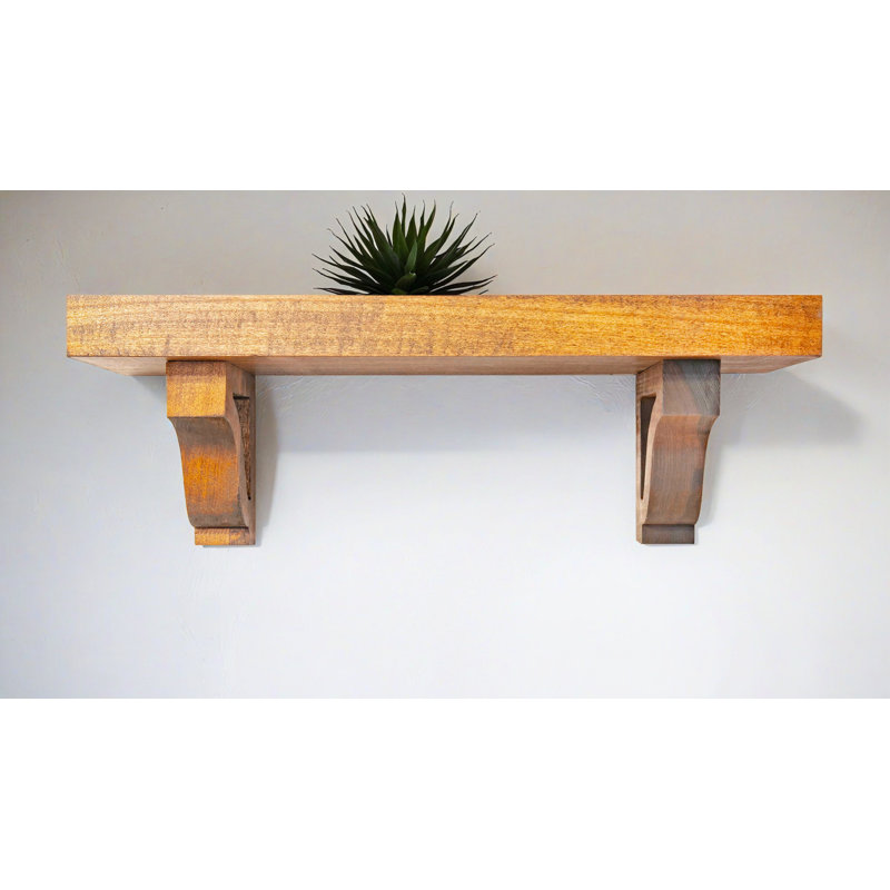 Rayne Shelves/W Corbels, Brown, 7" H x 55" W x 4.5" D