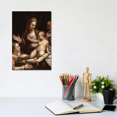 The Holy Family With Saint Catherine Of Alexandria, 1581 by Lavinia Fontana - Wrapped Canvas Painting