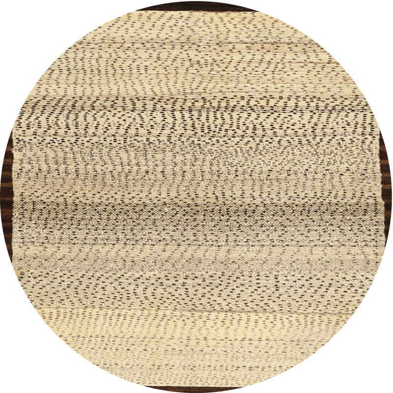 Tapis beige/brun contemporain, Rond 4 pi