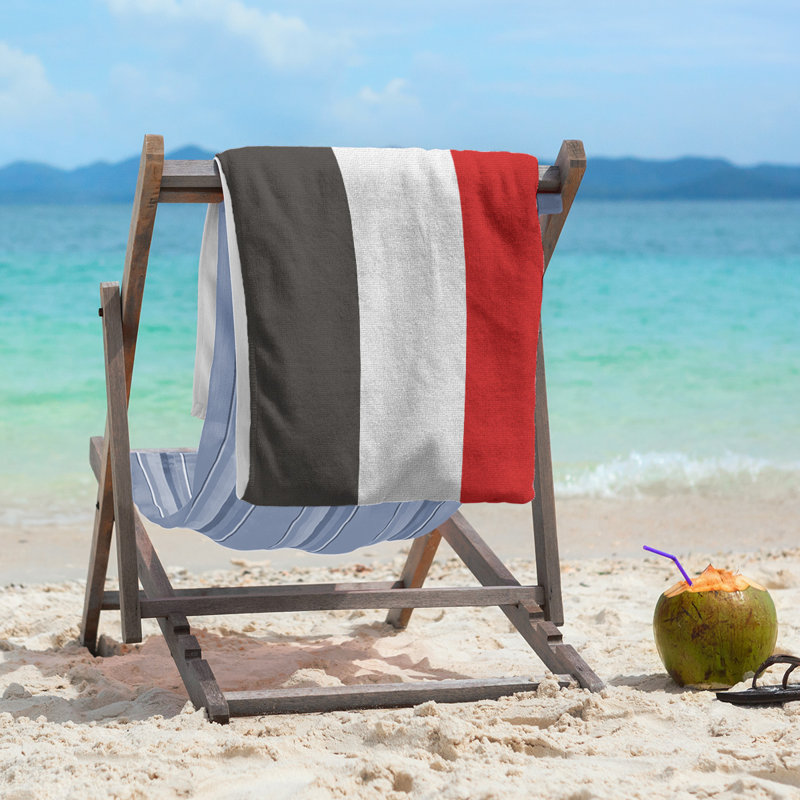 Beach Towel, Red/Gray/Orange