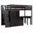 Loft Bed with Stairs, Bookshelf, Drawers, Desk & Wardrobe-839479140-839479143