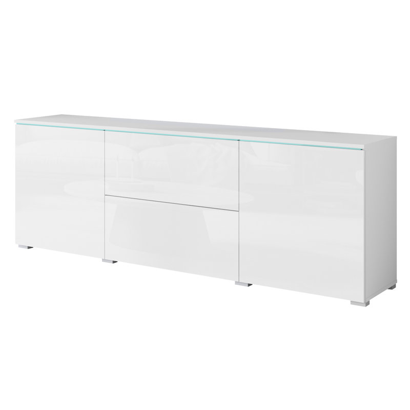 Agne 180cm W 2 - Drawer Chest of Drawers, White