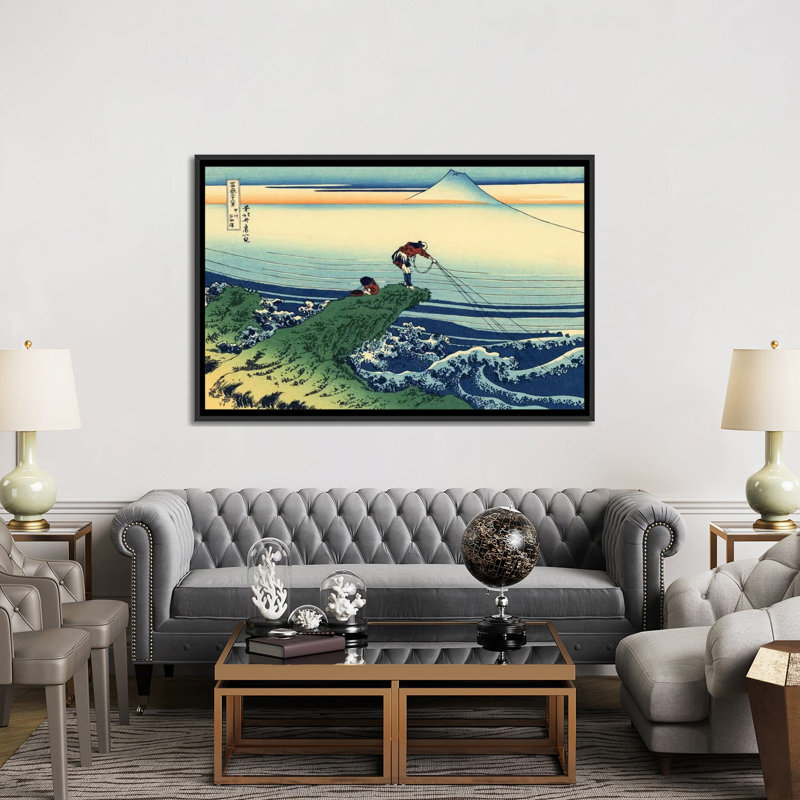 «Kajikazawa in Kai Province» par Katsushika Hokusai, reproduction d'art sur toile, L 26 po x H 18 po x P 1,5 po, Pas de tapis