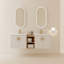 Meuble-lavabo mural 60 po. Couleur blanc brillant. Lavabo et petit rangement inclus. Bassin en céramique, fabrication en contreplaqué. 2 armoires et lavabos. Assemblage requis, montage moderne, blanc. Tablettes.-543456840