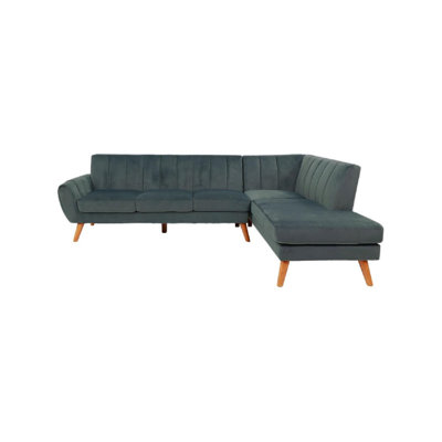 Contemporary 2-Pcs Sectional Set Living Room Furniture Light Velvet Couch Left Facing Sofa