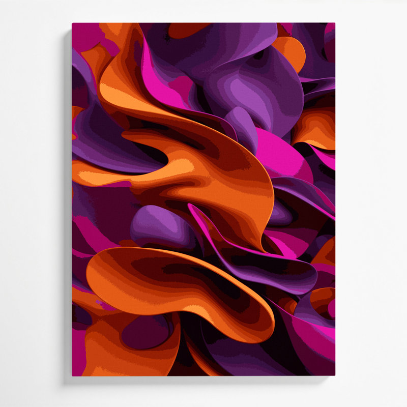 "Abstract Shapes" 71, art mural sur toile mauve, H 10 po x l 8 po
