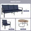 Ensemble de patio en osier 4 pièces 4 pièces: canapé 3 places, 2 chaises, table basse avec coussins - parfait pour la piscine et la cour-1483253315
