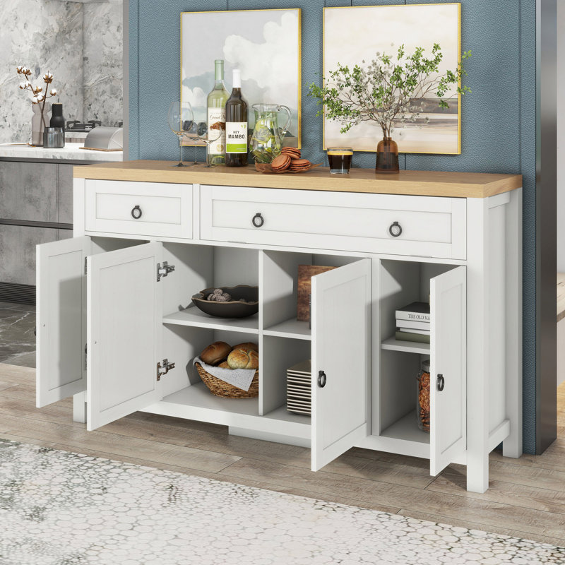 Armoire d'appoint à 4 portes avec tiroir Aabia, Brun