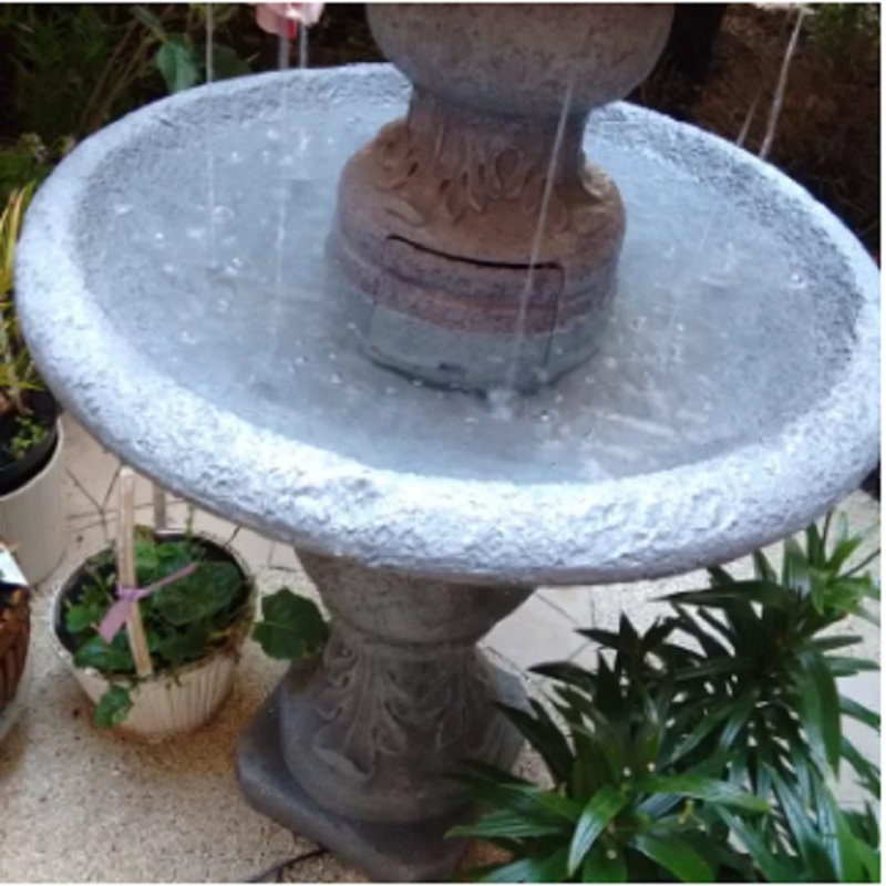 Handcrafted Outdoor Weather Resistant Floor Fountain with Lights