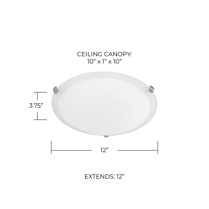 Plafonnier encastré 2 lumières 12 po , Blanc