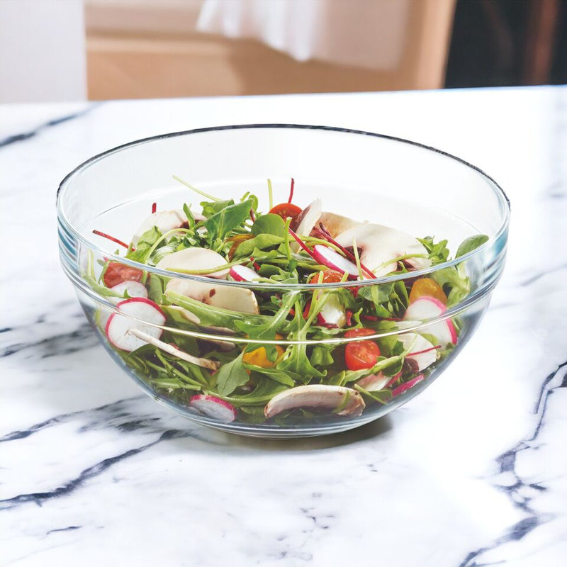 2.5L Pasabahce Single Chef's Glass Salad Mixing Serving Bowl