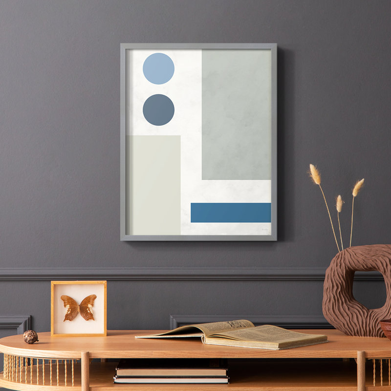 Étoiles alignées I, reproduction encadrée - bois massif, Gris, H 10 po x l 8 po