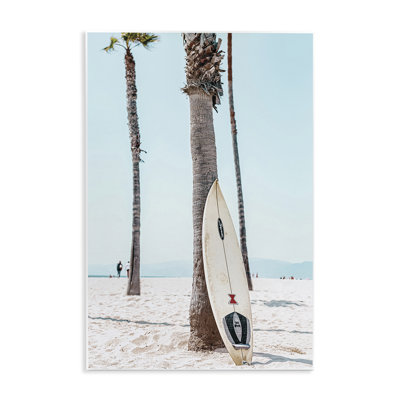California Summer Surfboard Wall Plaque Art by Nataly White
