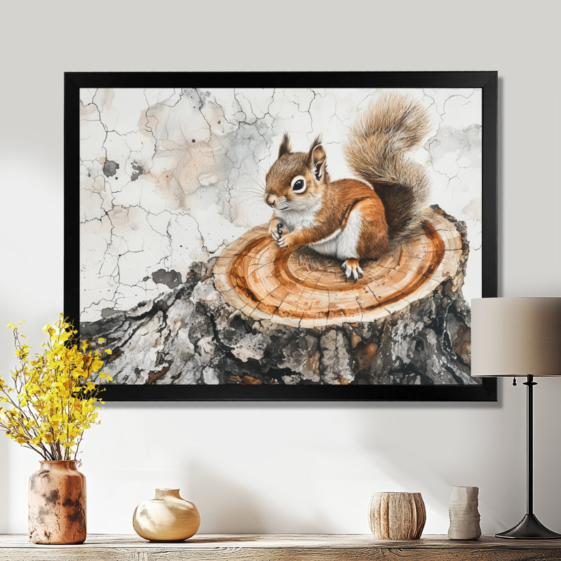 Angella - Animals Wall Art, Single Picture Framed Print, 30" H x 40" W, Black
