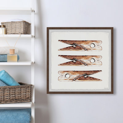 " Wooden Clothespin " Painting Print