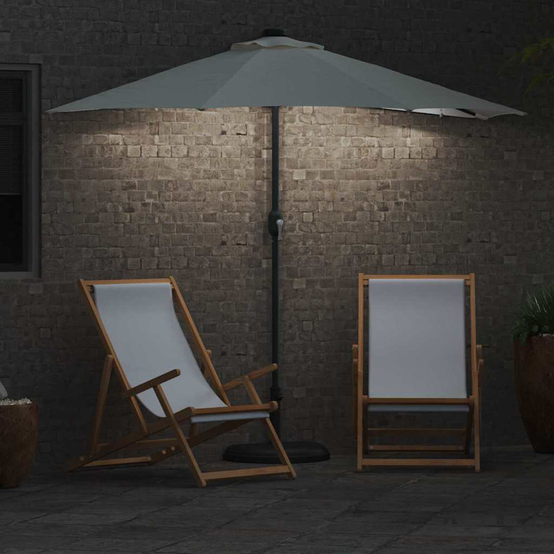 Garden Parasol Polyester and Steel Outdoor Umbrella Patio Sunshade, Beige, 223cm H x 149cm W x 149cm D