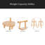 Tabouret de bar d'intérieur en bois d'hévéa, finition naturelle, ensemble de 2