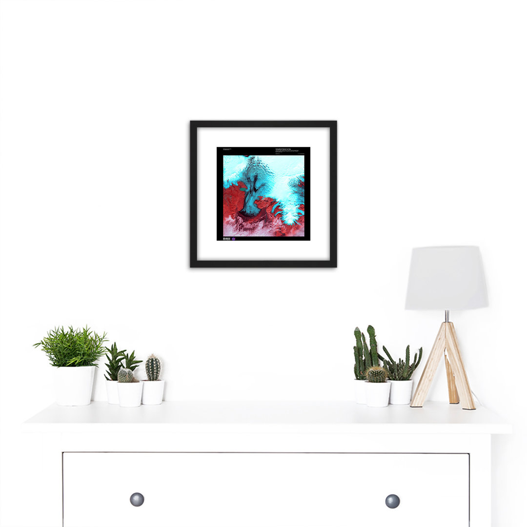 Science Map Satellite Vatnajokull Glacier Ice Iceland - Single Picture Frame Painting