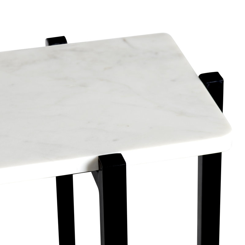 Table d'appoint 42 po en marbre blanc