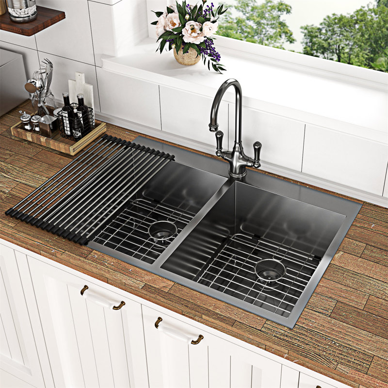 Drop In Double Bowl Kitchen Sink