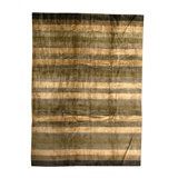 Hand Knotted Wool Striped Area Rug