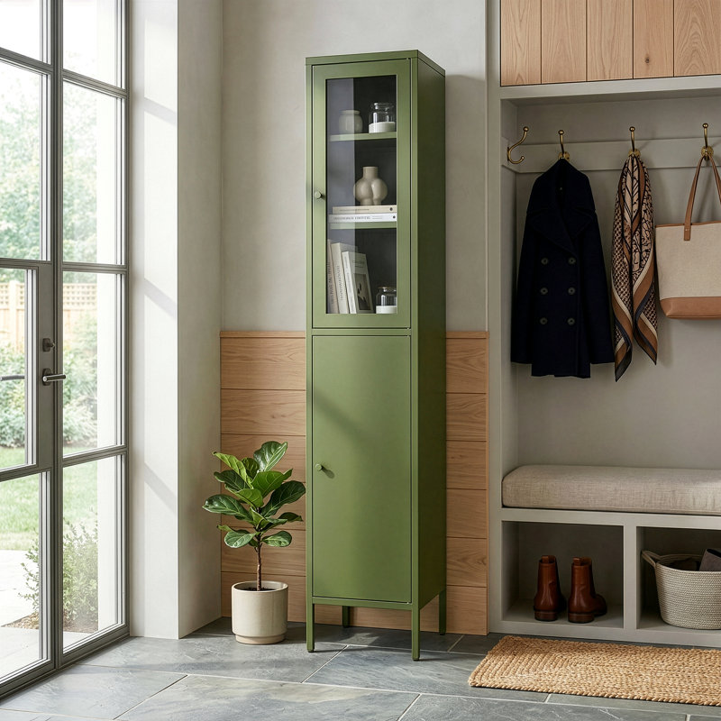 Armoire de rangement à 4 tablettes Decimus, Vert foncé